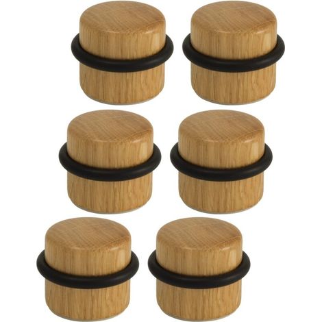 Türstopper – Selbstklebende Türstopper Aus Holz Für Den Boden – Türrahmen- Und Wandschutz – 6er-pack (eiche)