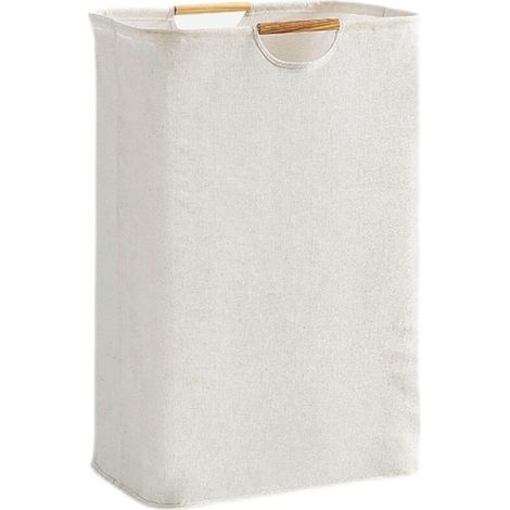 Faltbarer Wäschekorb 30 X 30 X 40 Cm – Griff – Wasserdichte Beschichtung – Für Kleidung, Handtücher, Spielzeug – Reinbeige