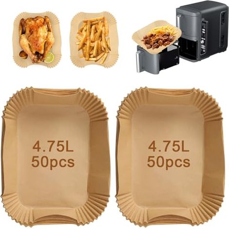Baketron 100 Stück Papierbackformen Für Ninja Double Stack Xl 9,5l Sl400eu, Ninja Double Stack Xl Zubehör Aus Pergamentpapier