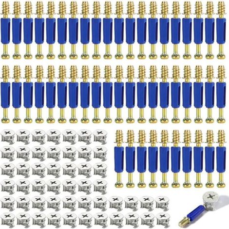 50 Stück 40mm Exzentrische Möbelverbinder, Möbelbeschläge, Schrankverbinder, Möbelschrauben, Mit Exzentrischer Cam-schraube Und Bolzen-montagestift