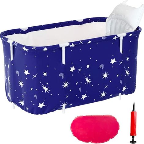 Aufblasbare Badewanne Für Erwachsene – Faltbar Und Freistehend – 47 X 122 Cm – Wärmeisolierung – Mit Komfortablem Kissen