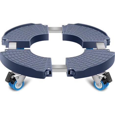 Blumenständer Mit Rollen, 360° Drehbar, Tragfähigkeit 200 Kg, Verstellbare Drehplatte Ø 40–48 Cm, Blumentopfhalter Für Innen- Und Außenbereich, Pflanzen, Sonnenschirmfuß, Mülleimer, Blau