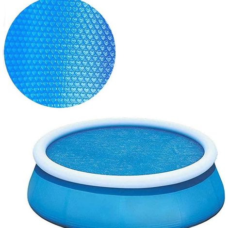 Solarpool-abdeckung, Runde Wärmeschutzabdeckung Für 8-fuß-jacuzzi, Blau, Staubdichte Solar-pool-abdeckung, Für Oberirdische Und Eingegrabene Pools Sowie Aufblasbare Pools