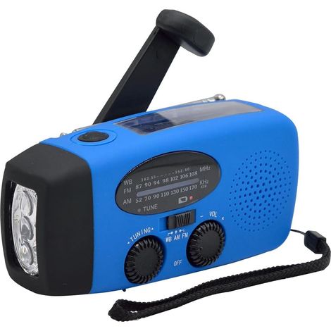 Tragbares Solar-radio, Hauptkurbel Auto Betrieben Am/fm/noaa Radio, Wetterradio Notfallgerät Mit 3-led Taschenlampe Und Telefonladegerät Für Wandern Camping