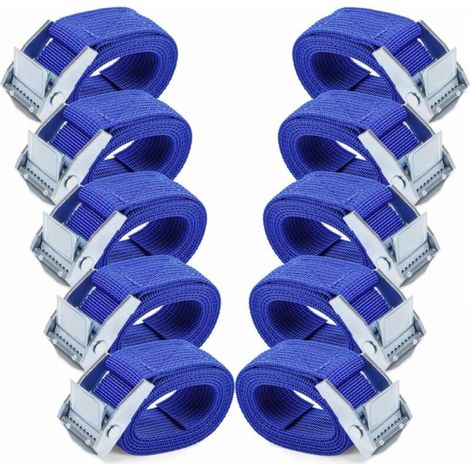 Spanngurte 1,5 M – 10 Stück Ratschengurte, Blau, Mit Korrosionsbeständiger Klemmschnalle Aus Legierung, Verstellbare Schnellverschluss-spanngurte