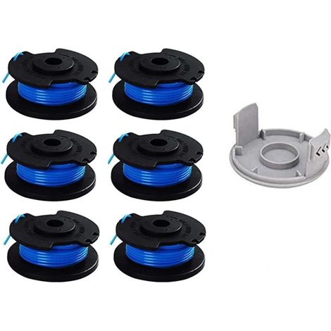 7 Pakete Ersatzspule Für Ryobi Rasentrimmer, Kompatibel Mit Ryobi One + Ac14rl3a, Kabelloser Rasentrimmer, 6 Spulen + 1 Schneidekappen