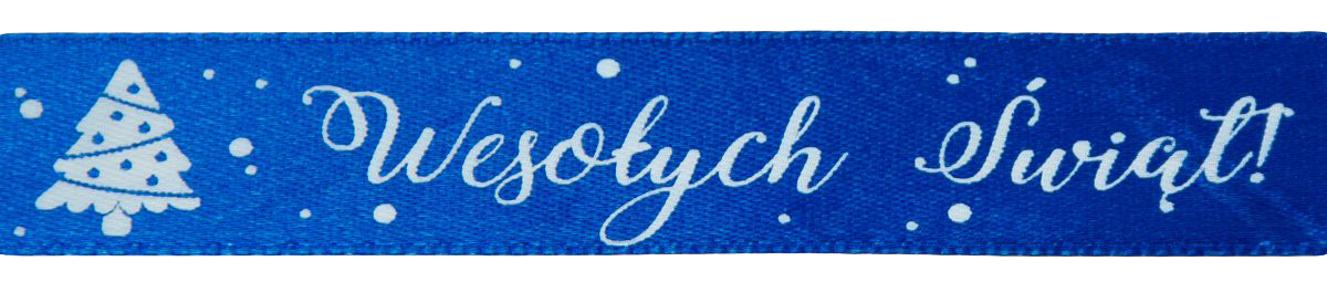 Satinband Mit Aufdruck, Blau, 25 Mm X 26 Y