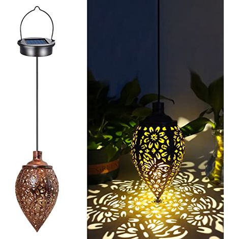 Lanterne Solaire Für Den Außenbereich, Zum Aufhängen Im Garten, Dekorative Solarlampe Für Bäume, Solare Gartendekoration, Vintage-metall-hängelampe, Wasserdichte Led-außenhängelampe
