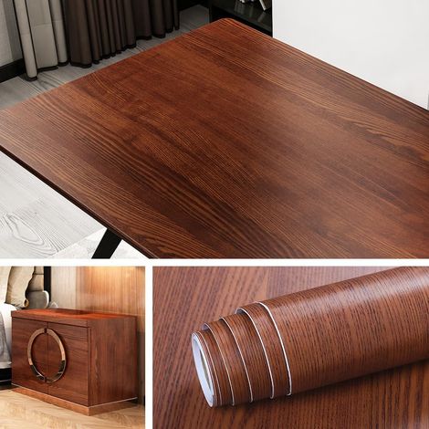 Selbstklebende Tapete Mit Teak-optik, Ideal Für Schränke, Schubladen Und Arbeitsplatten. Leicht Ablösbar, Aus Vinyl, Format 40 X 200 Cm