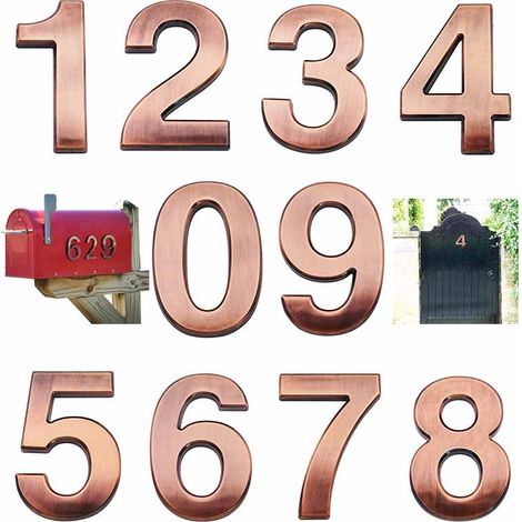 7,6 Cm (3 Zoll) Große Hausnummern Aus Bronze Für Briefkästen Oder Türadressen, Büros, Hotelzimmer, Ladenschilder. (3 Zoll – 10er-pack, Bronze)