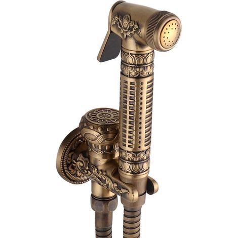 Duschbrause Für Toiletten, Handbetätigte Duschbrause Aus Messing Im Antiken Stil Mit Schlauch, Wandmontierte Duschbrause Für Babys Und Haustiere, Bronze