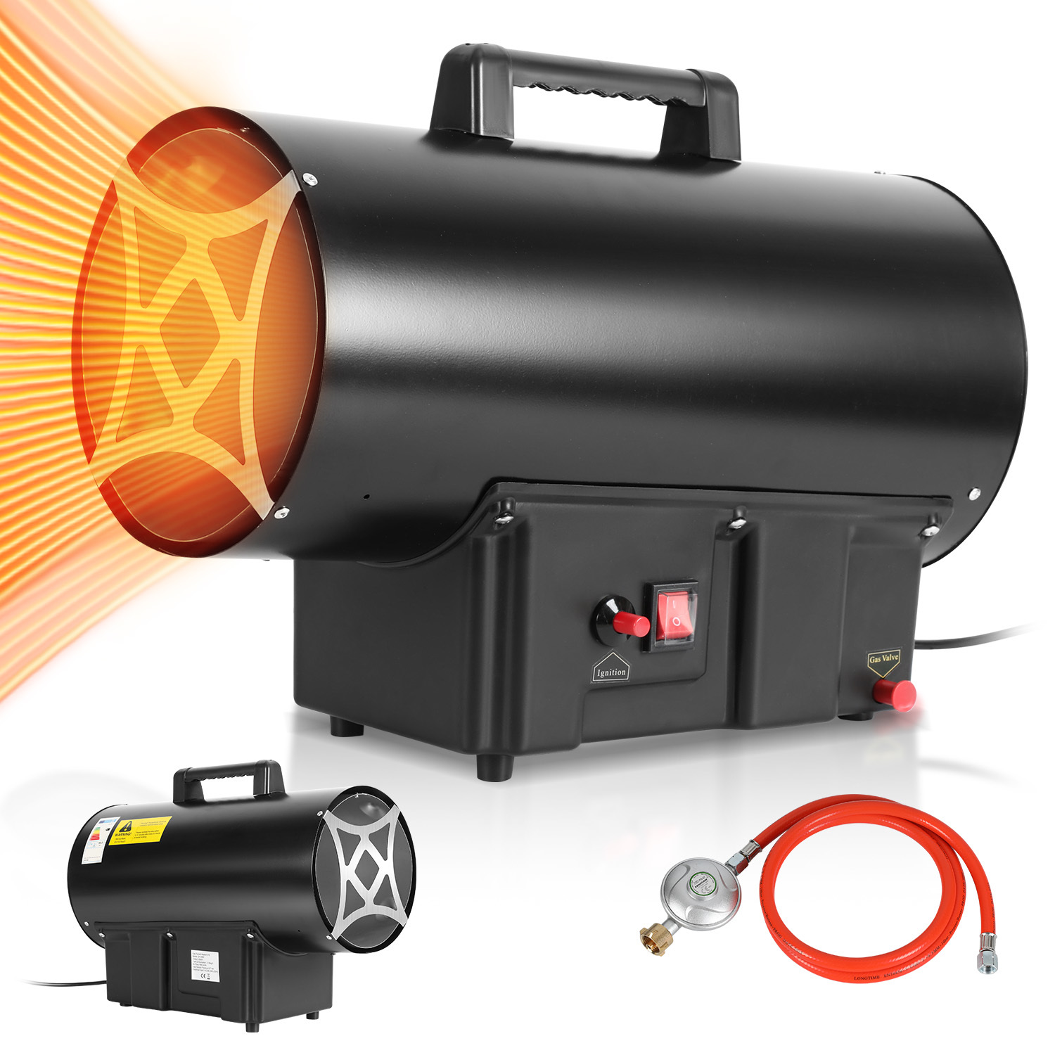 Tolletour 30 Kw Gasheizgebläse Gas Heizgerät Lpg, Mobile Heizkanone Bauheizer Für Werkstatt Garage Baustelle Lagerhalle Und Gewächshaus