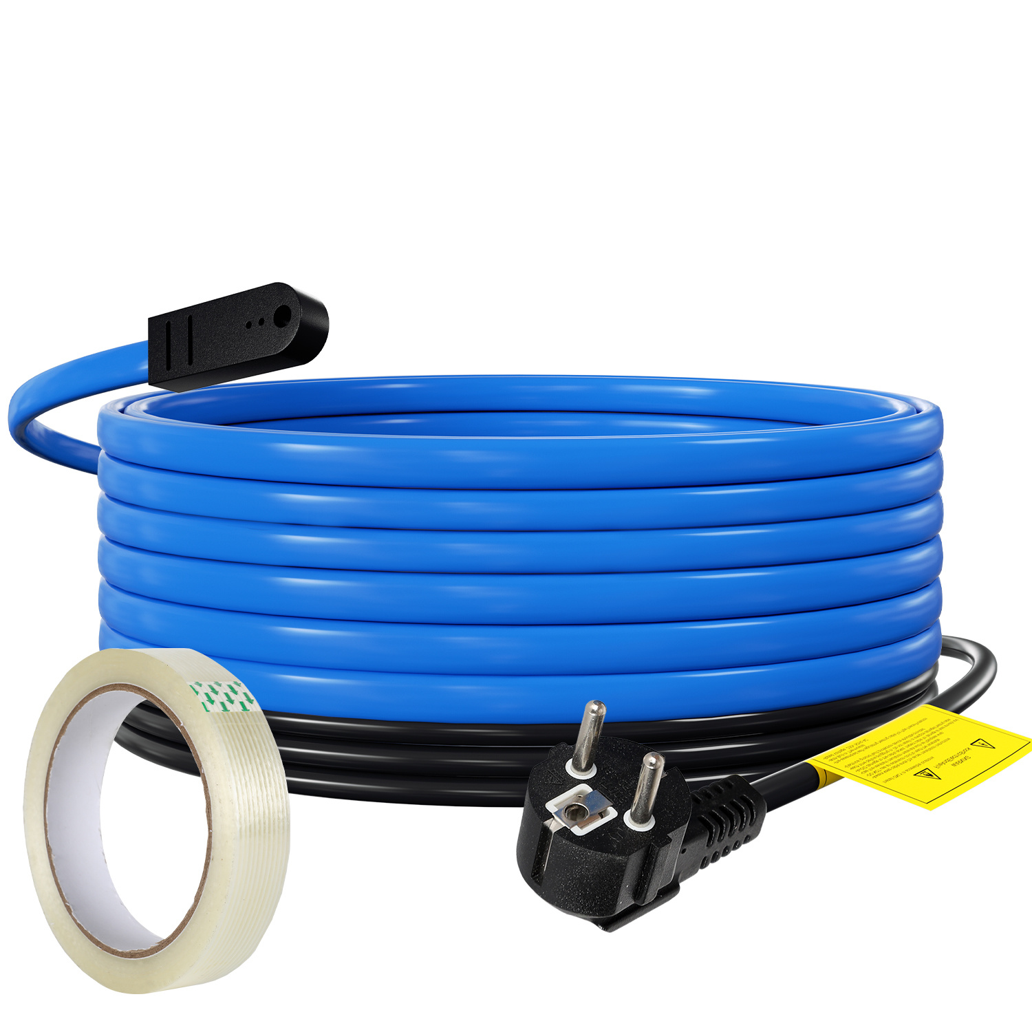 Tolletour 6m 102w Frostschutz Heizkabel Mit Thermostat Rohrheizkabel Heizleitung Für Wasserleitung Wasserdicht Rohrleitungen Inkl. 10m Klebeband Ip68