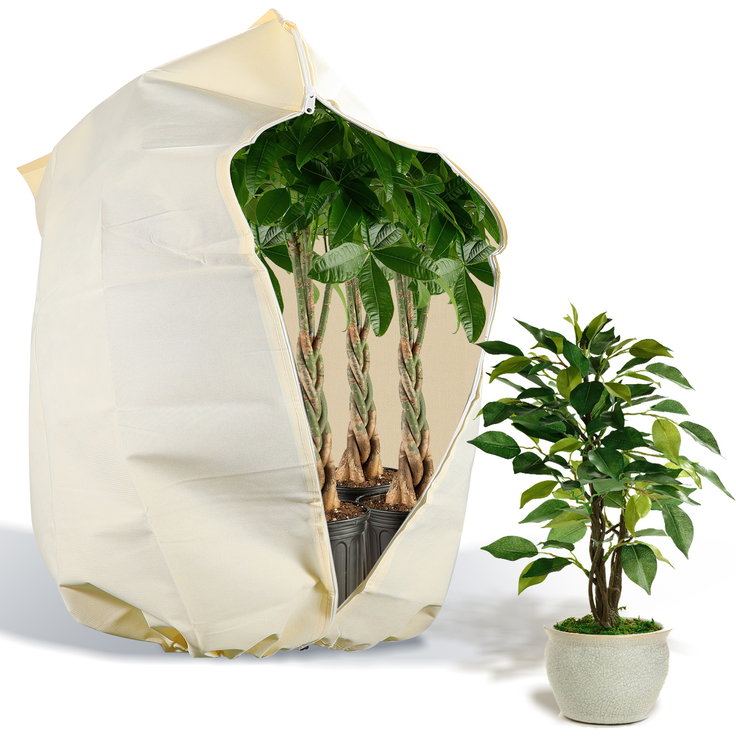Tolletour Pflanzen Winterschutz 200x240cm 100g/m2 Dickes Material Reißfest Waschbar Pflanzen Überwinterungszelt Wintervlies - 1er