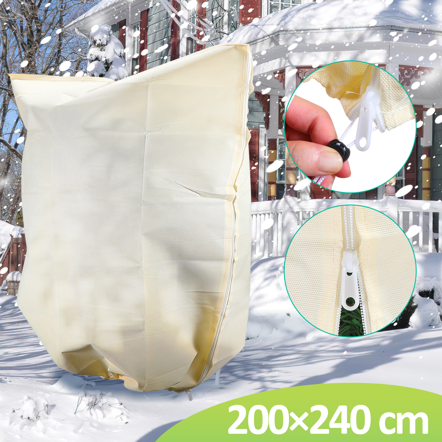 Tolletour Winterschutz Wintervlies 1x 100g/m² Für Kübelpflanzen Pflanzen 200x240cm Frostschutz Gartenvlies