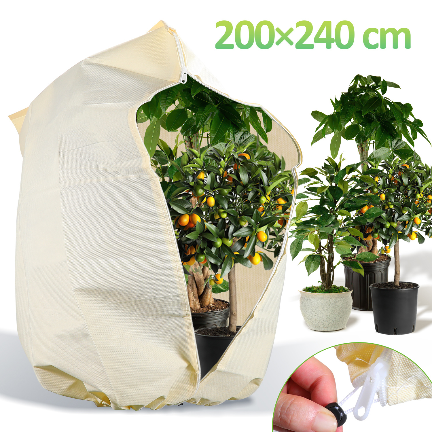 Tolletour Winterschutz Wintervlies 2x 100g/m² Für Kübelpflanzen Pflanzen 200x240cm Frostschutz Gartenvlies