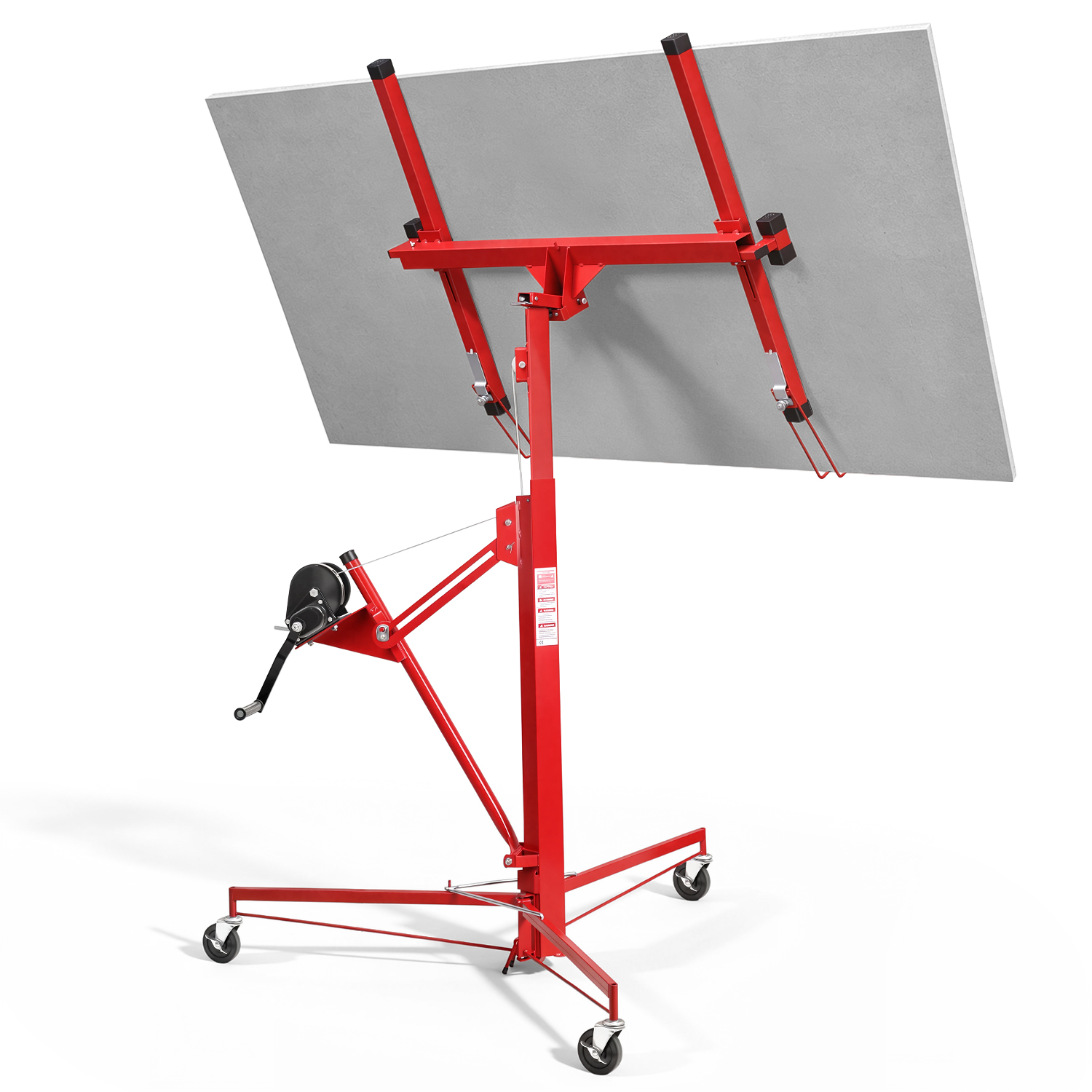 Tolletour Plattenheber Trockenbaulift 68 Kg 126–325 Cm, 360° Drehbar, 60° Neigbar, Rot