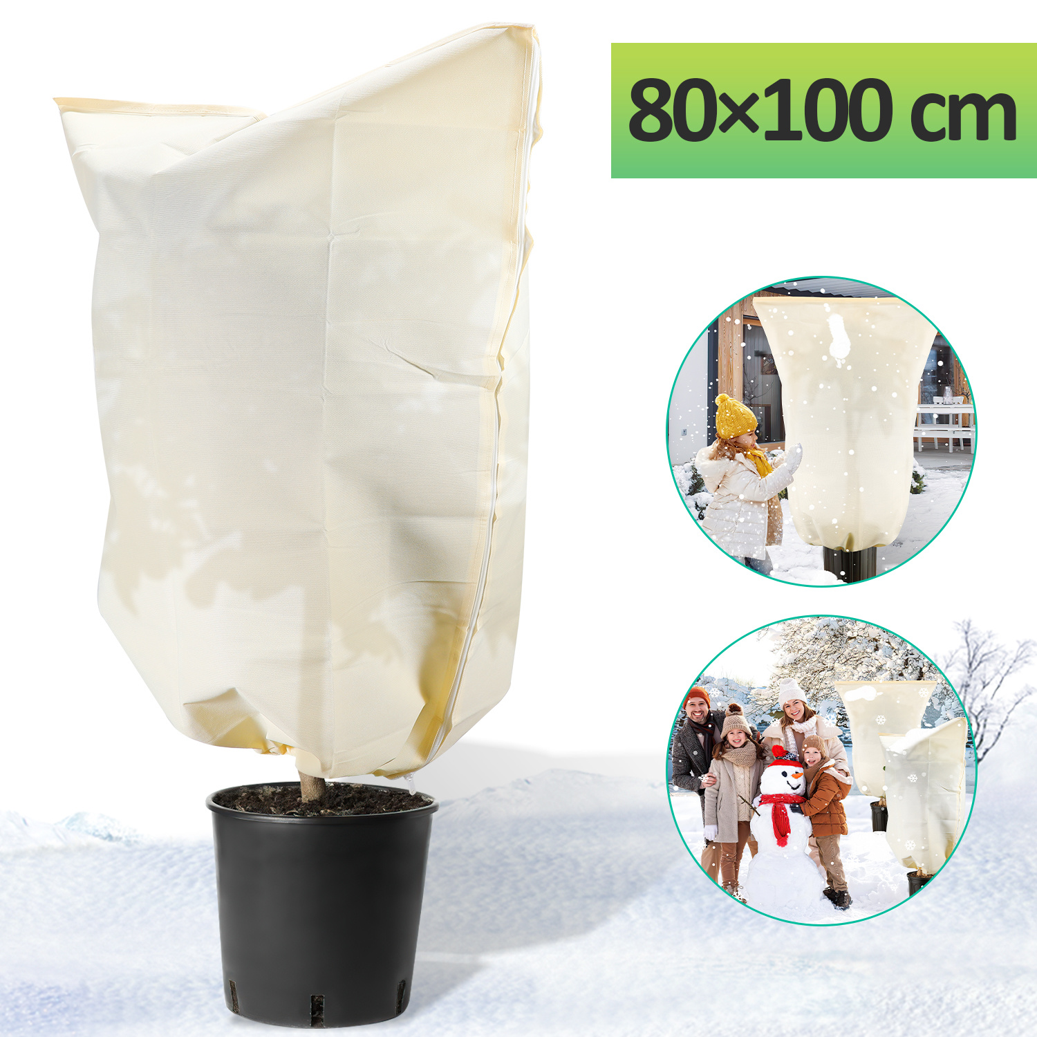 Tolletour Winterschutz Wintervlies 2x 100g/m² Für Kübelpflanzen Pflanzen 80x100cm Frostschutz Gartenvlies