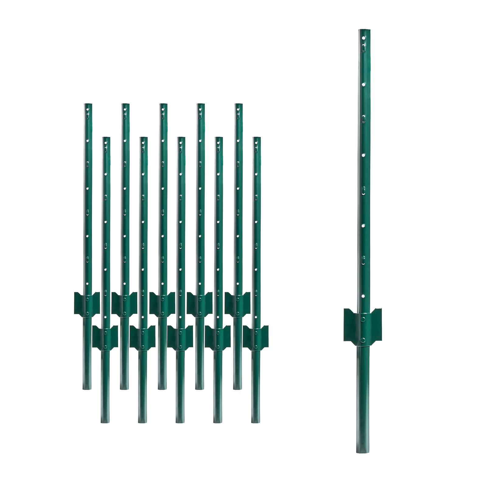 Trutzholm 10x U-profil Zaunpfosten 91cm Stahl Pulverbeschichtet