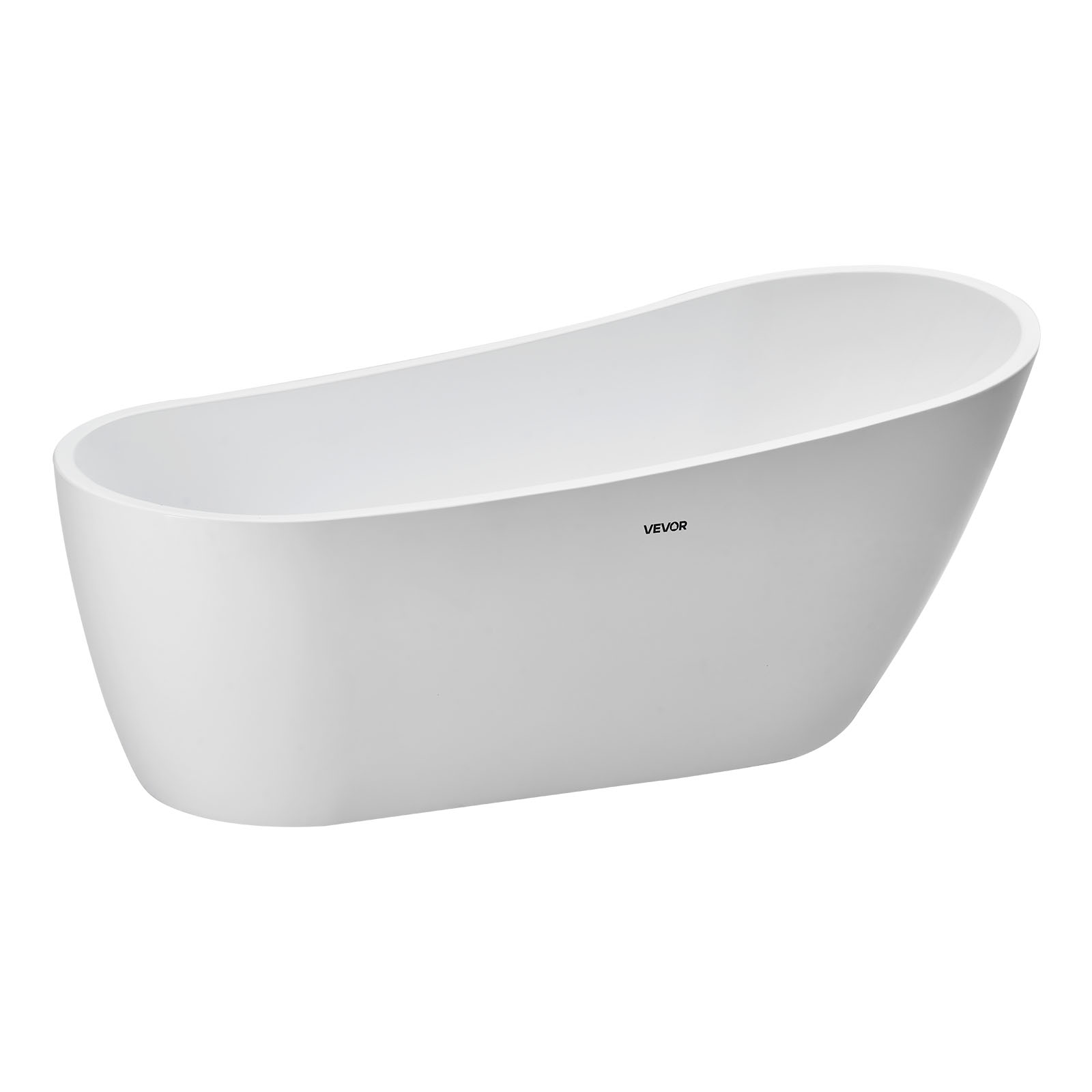 Vevor Freistehende Badewanne Moderne Acryl Standbadewanne 170 X 74 X 70 Cm Füllmenge 215 L Oval Design Mit Überlauf & Abfluss In Chrom Poliert, Für Heißes Bad Eisbad Dusche Spa Im Badezimmer Weiß