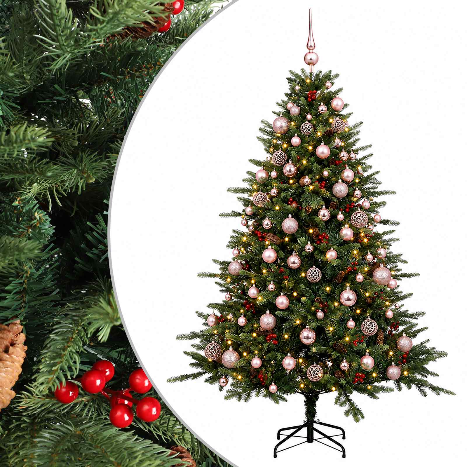 Künstlicher Weihnachtsbaum Mit Weihnachtskugel 240 Cm 300 Leds Vidaxl