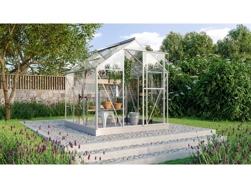[neuwertig] B-ware Vitavia Gewächshaus Triton 3800 Aluminium 3,8 M² Garten Mit Fundamentrahmen