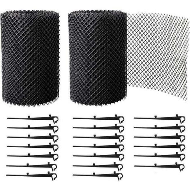 Rollen 6 Meter (15 Cm Breit) Dachrinnenschutznetz Mit Befestigungspfählen