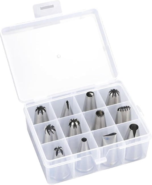 12-teiliges Spritztüllen-set Für Blumen-, Kuchen- Und Cupcake-dekoration, Diy-dekorationswerkzeuge.