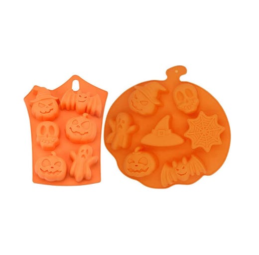 Set Mit 2 3d-silikonformen Kuchenformen Mit Halloween-motiven, In Form Einer Fledermaus Und Eines Schokoladenkuchens, Geeignet Für Seife Und Schokoladenkuchen