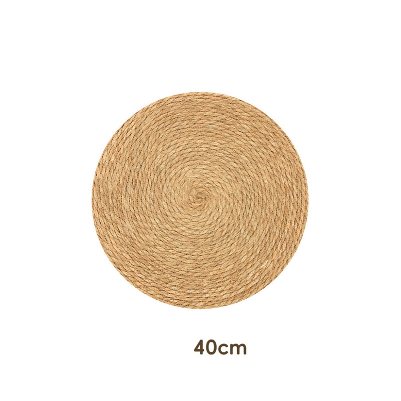 Teppich Für Drinnen Und Draußen, Robust In Natürlicher Juteoptik, Wetterbeständig, Geeignet Für Terrasse Und Garten, 40 Cm Rund