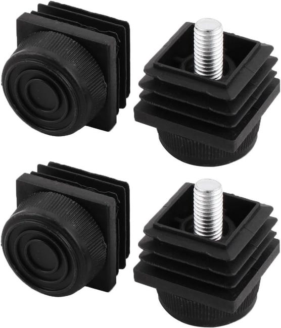 Set Mit 4 Verstellbaren Möbelfüßen – Verstellbare Pads, Möbelgleiter, Sockel Für Tische Und Stühle (schwarz, 30 Mm X 30 Mm)