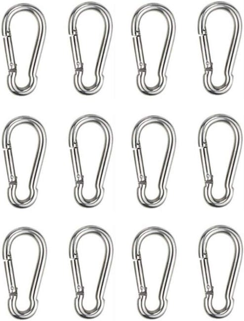 12 Robuste Karabinerhaken Für Hängematten Und Schaukeln, 6 Mm Dicker Edelstahl