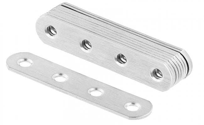 Packung Mit 10 Montagehalterungen 76 X 16 X 2 Mm, Flache Und Gerade Befestigungsplatten Aus Edelstahl (schrauben Im Lieferumfang Enthalten)