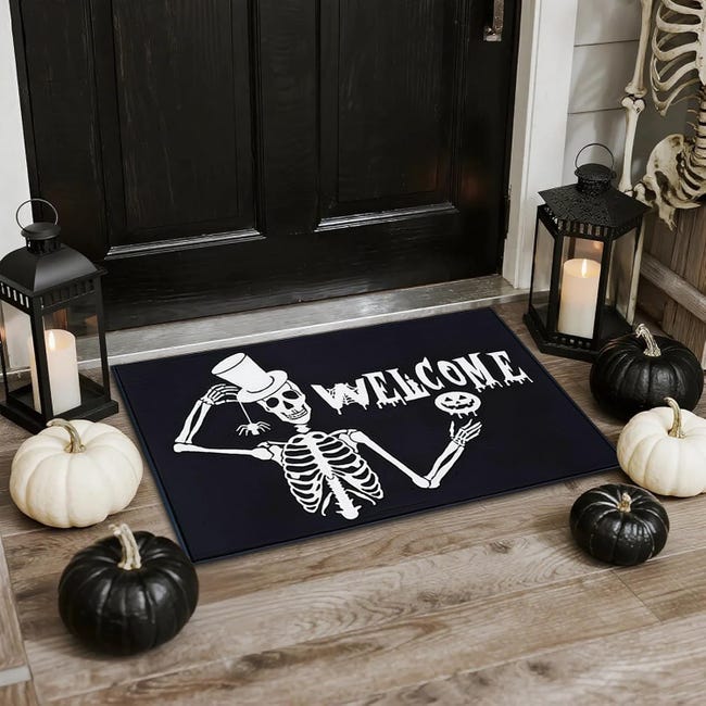 Halloween-fußmatte, 60 X 40 Cm, Gruselige Skelettmatte, Horror-fußmatte, Zur Dekoration