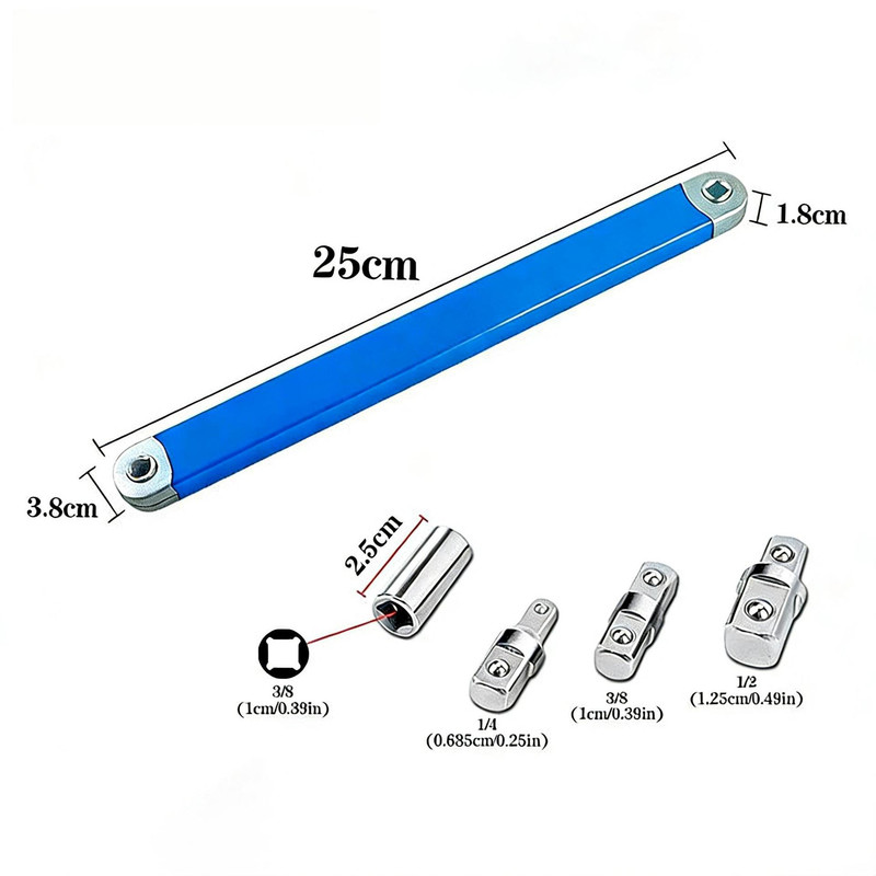 Professioneller Ratschen-verlängerungsschlüsselsatz Mit 5 Antriebsadaptern (1/2", 1/4" Und 3/8")