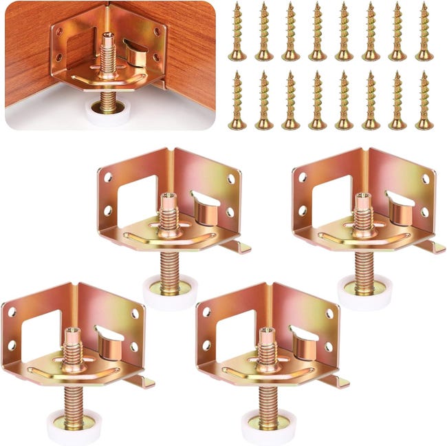 Set Mit 4 (gold) Verstellbaren Möbelfüßen, Möbelnivellierern, Robusten Und Langlebigen Stützen Für Werkbänke