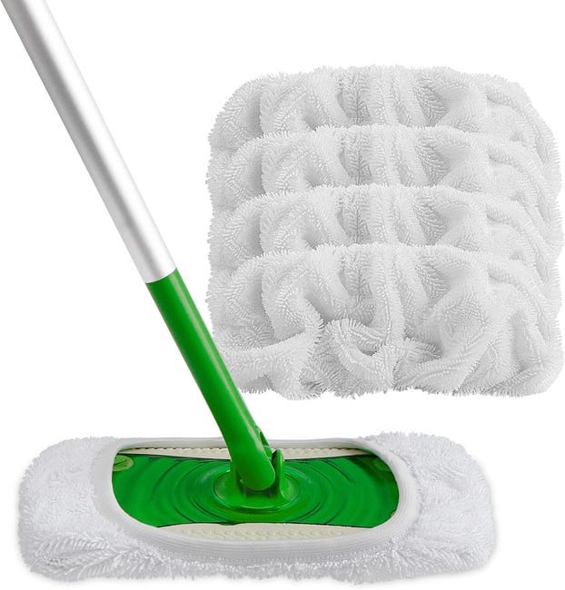 Set Mit 4 Wiederverwendbaren Mikrofasertüchern, Kompatibel Mit Swiffer-wischmopps