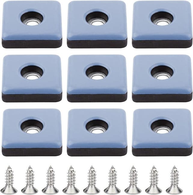 Set Mit 24 Teflon-möbelgleitern, 25 Mm, Stuhlbeine Mit Schrauben, Ptfe-teflon-gleiter, Stuhlkissen, Schraubgleiter Für Stuhlbeine, Quadratisch