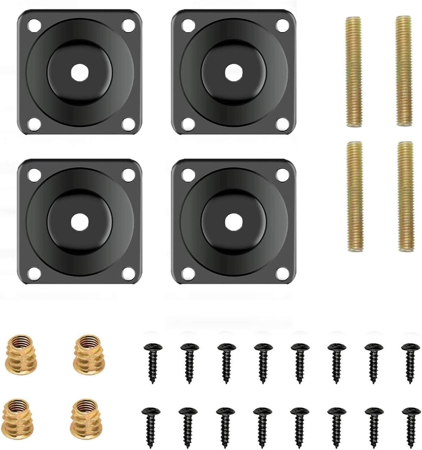 Fußbefestigungsplatten, Schwarze Eisenbefestigungsplatten Mit Schrauben, Für Sofas (schwarz)