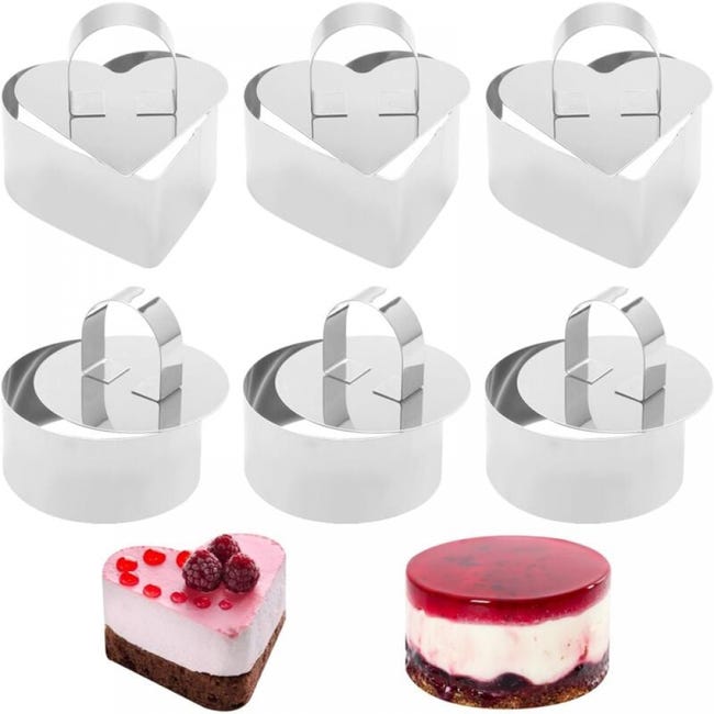 (6-teilig) Gebäckringe, Törtchenformen, Mousseformen Für Desserttorten Aus Edelstahl