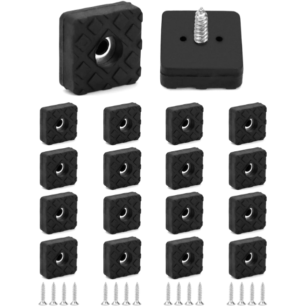 18 Quadratische Möbelbeinschoner Für Tisch, Stuhl, Sofa, 22 X 22 X 9 Mm, Schwarz