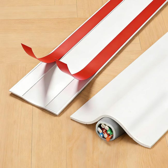 Flexible Kabelabdeckung, Kabelmanagement, Kabelschutz, Geeignet Für Wand- Und Bodenkabel (3,8 Cm X 3 M)