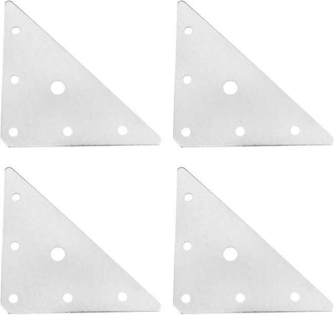 Dreieckige Winkelverbinder, Flach, Silberfarben, Für Möbelreparaturen, 4er-set, Inklusive Schrauben