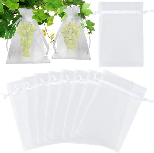 100 Netzbeutel Zum Schutz Von Obst, Weiße Organza-geschenktüten, Große Größe, 17 X 23 Cm