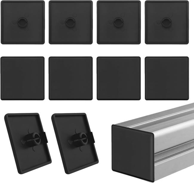 45 X 45 Mm Schwarze Aluminium-profil-endkappe – Robuste Kunststoff-schutzkappe – Quadratische Endkappe Für Aluminiumrohre – 10er-packung