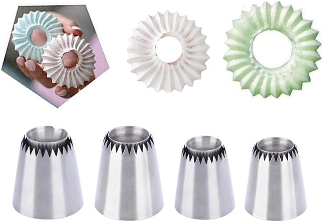 4er-set Spritztüllen Für Kekse, Cupcakes Und Kuchen – Große Glasurtüllen – Diy-dekoration