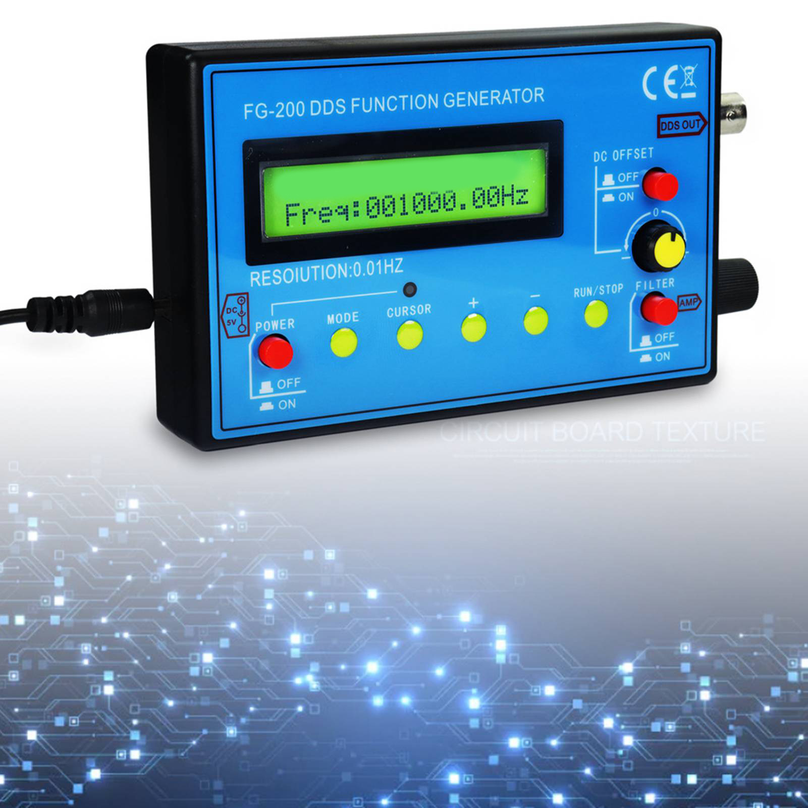 Générateur Signaux Fonction 0,01hz-500khz, Module Fréquence Sinusoïdale Carrée Et Onde Dents De Scie