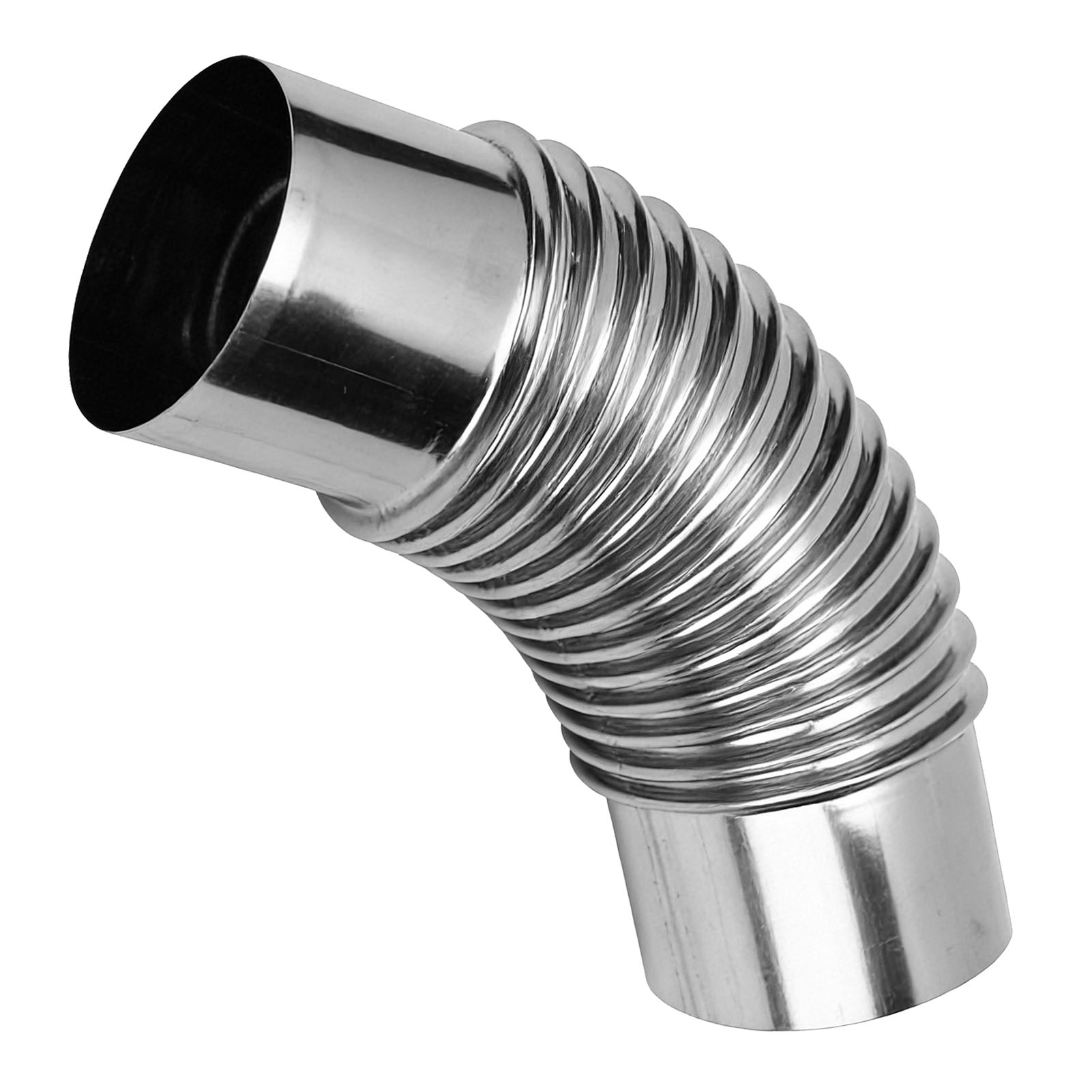 Coude Tuyau Poêle Inox, Diamètre 7,5cm, Extension Cheminée Pour Camping Plein Air, Bois, 45 Degrés