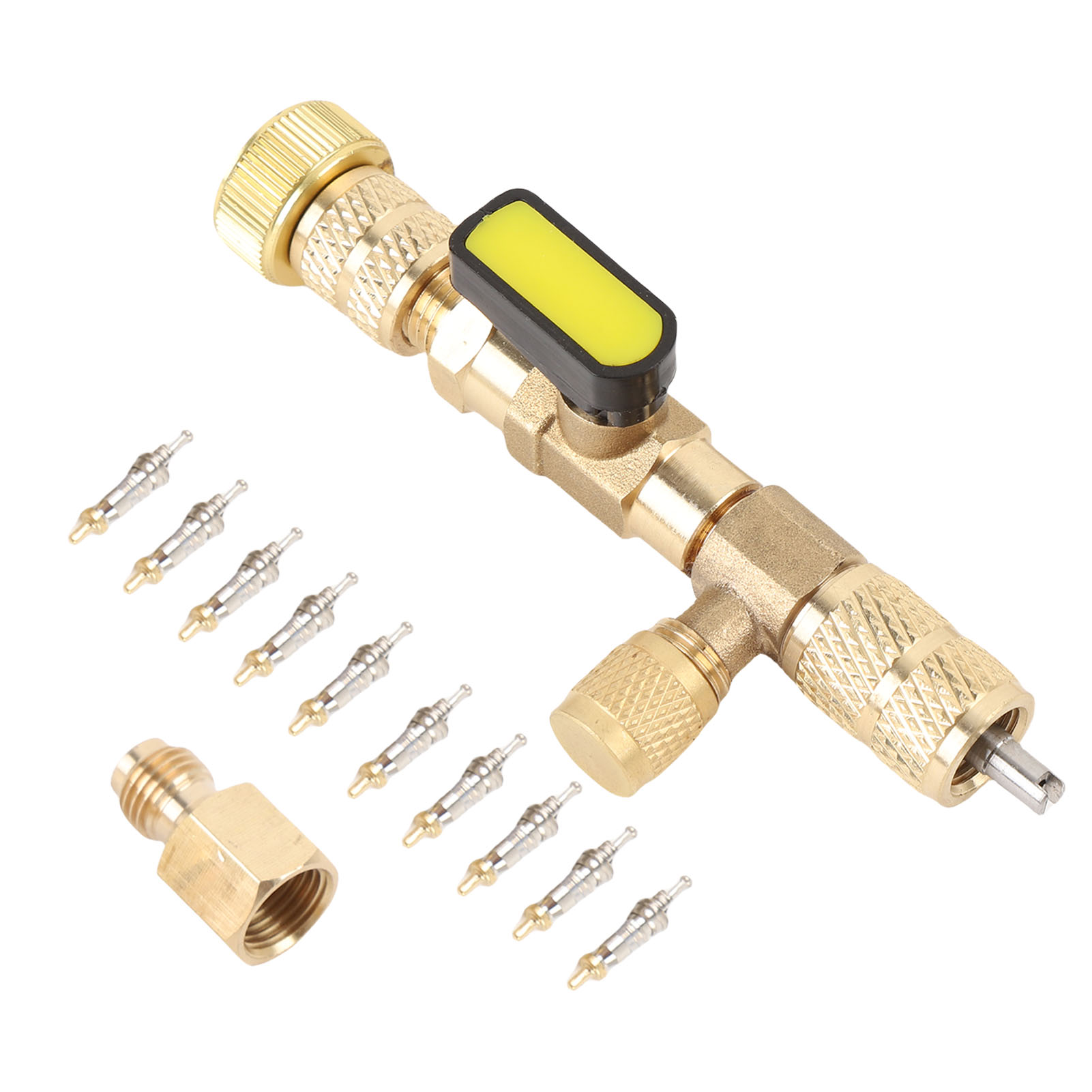 Kit Outils Installation Retrait Noyau Valve Avec Adaptateur 10 Noyaux Et Tige Pour Réfrigérants R22 R12 R407 R410 R404 R32