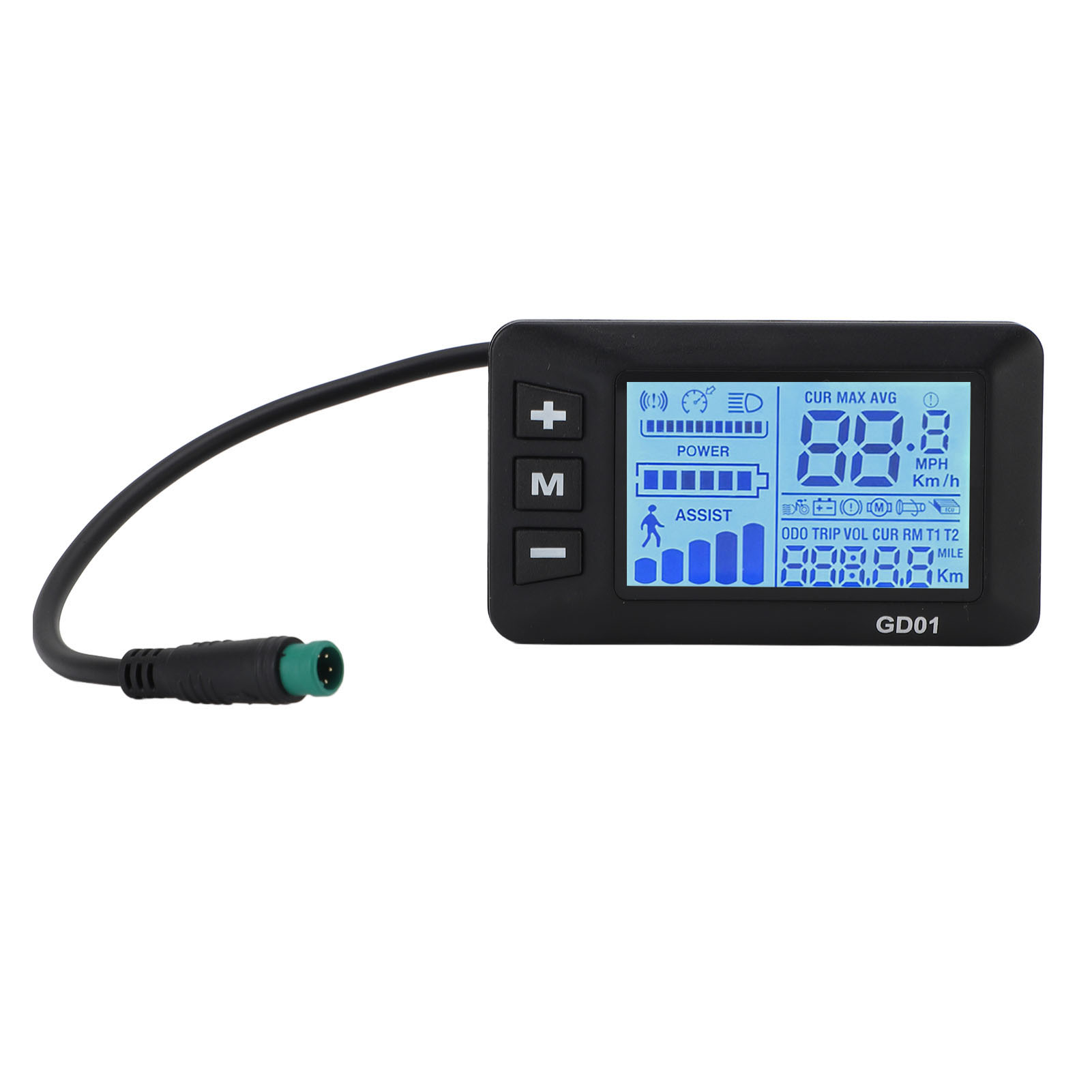Compteur Électrique Affichage Lcd, Connecteur 5 Broches Étanche, Panneau Commande Lecture Facile Pour Guidon Vélo Et Scooter